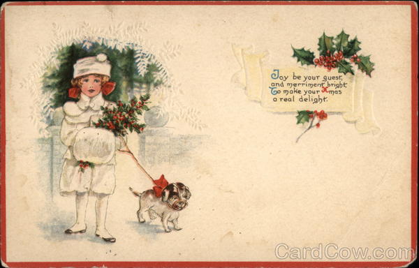 Girl with Muff and Dog Children