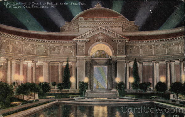 Illumination at Court of Palms 1915 Panama-Pacific Exposition