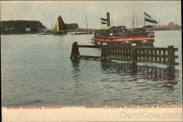 Boats at Harbor Amsterdam Netherlands Riverboats