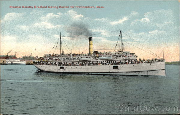 Steamer Dorothy Bradford Leaving Boston for Provincetown, Mass
