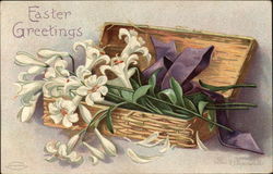 Easter Greetings Flowers Postcard Postcard