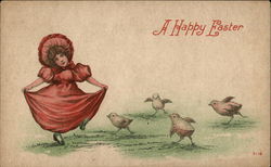 A Happy Easter With Chicks Postcard Postcard