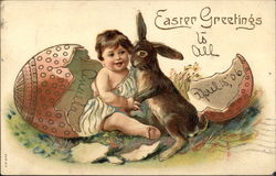 Easter Greetings Postcard