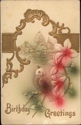 Floral Birthday Greetings Postcard