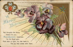 August - A Happy Birthday Postcard