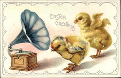 Easter Greetings With Chicks Postcard Postcard