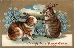 Two Brown and White Bunnies Two Brown and White Bunnies