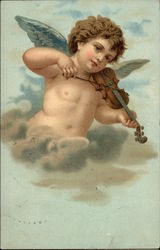Angel Playing Violin Postcard