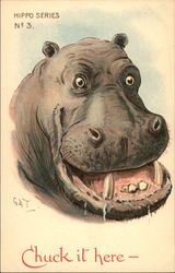 Hippo Series No. 3, Chuck it here Postcard Postcard