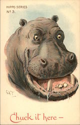 Hippo Series No. 3, Chuck it here Postcard