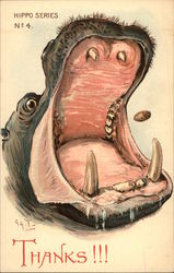 Hippo Series No. 4, Thanks!!!! Postcard