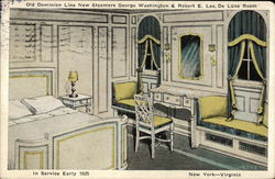 Old Dominion Line New Steamers George Washington & Robert E. Lee, Deluxe Room Interiors Postcard Postcard