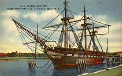 USS Constellation 1797, Oldest Man O' War Afloat in World, Newport, R.I Postcard