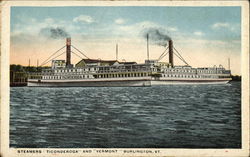 Steamers Ticonderoga and Vermont, Burlington, Vt Postcard
