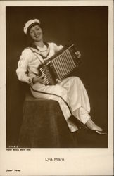 Lya Mara Playing Accordion Postcard