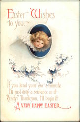 Easter Wishes to You With Angels Postcard Postcard