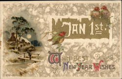 With Best New Year Wishes Postcard