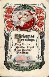 Christmas Greetings Santa Claus Postcard Postcard