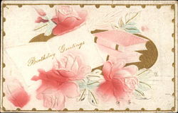 Floral Birthday Greetings Airbrushed Postcard Postcard