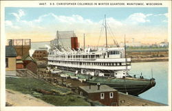 S.S. Christopher Columbus in Winter Quarters Postcard