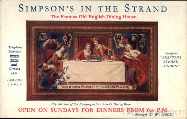 Simpson's in The Strand London England
