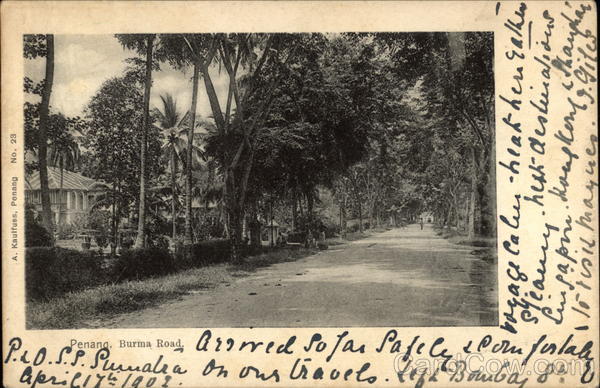 View of the Burma Road in Penang Malaysia Southeast Asia