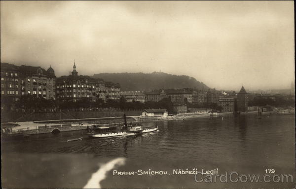 View of City and River Prague Czech Republic Eastern Europe