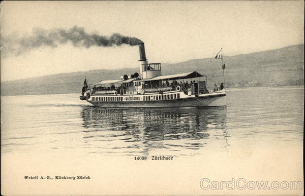 A Steamer on Lake Zurich Switzerland