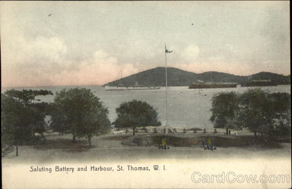 Saluting Battery and Harbour St. Thomas Virgin Islands