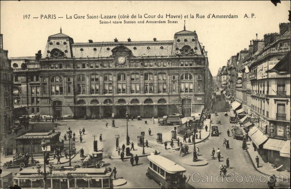 L Gare Saint-Lazare and the Rue d' Amsterdam Paris France