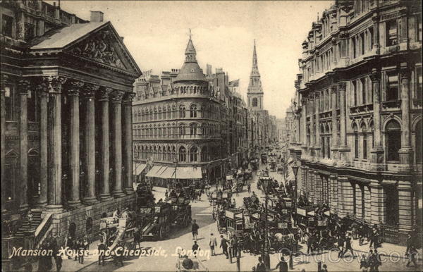 Mansion House and Cheapside London England