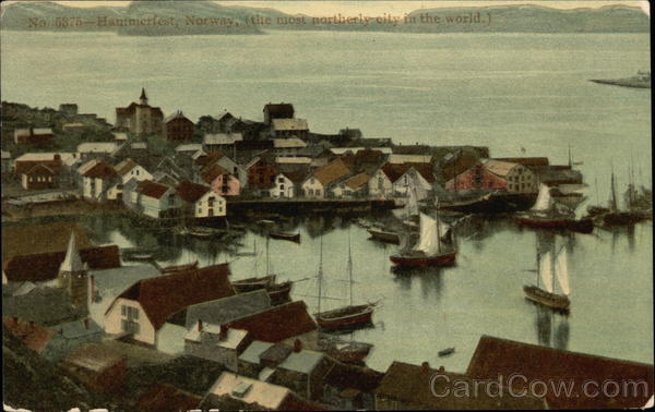 View of the Most Northerly City in the World Hammerfest Norway