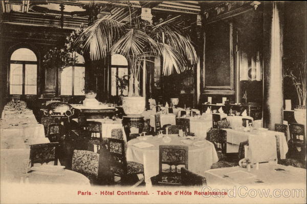 Hôtel Continental. - Table d'Hôte Renaissance Paris France