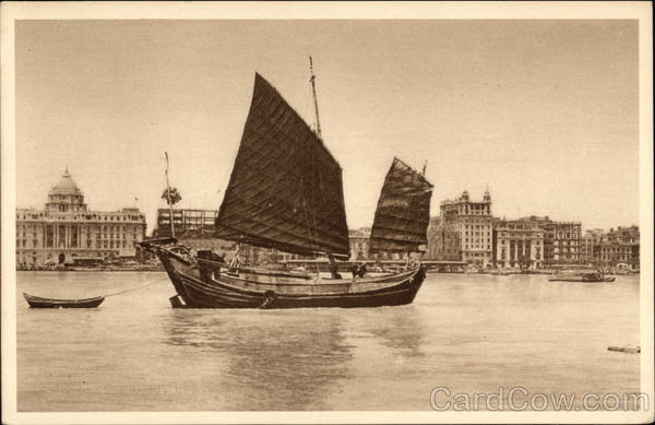 Chinese junk. Whangpoo River Shanghai China