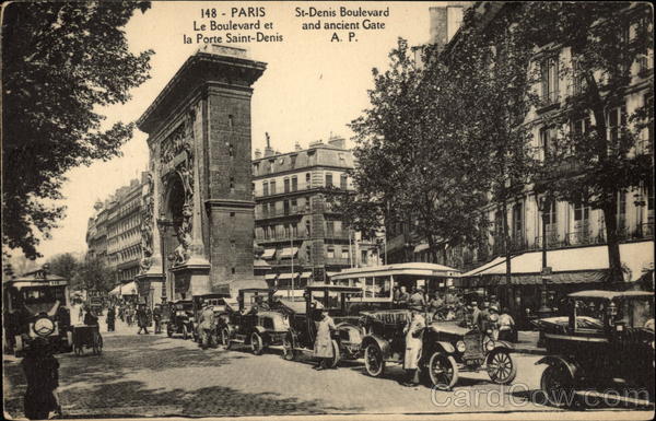 St-Denis Boulevard and Ancient Gate Paris France