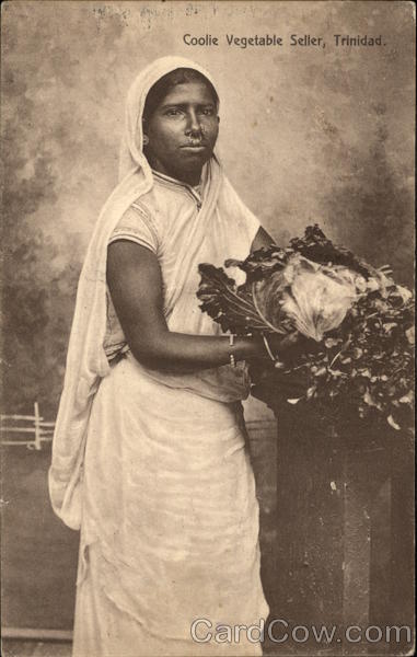 Coolie Vegetable Seller Trinidad Caribbean Islands