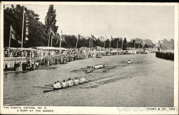 Oxford Eights - A Bump at the Barges England Oxfordshire