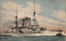 Kriegsschiffe S.M.S. Zaehringen Postcard