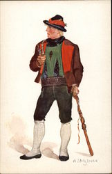 Costumi nell' Alto Adige Merano Postcard