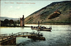 Mauseturm u. Ruine Ehrenfels Bingen am Rhein, Germany Postcard Postcard