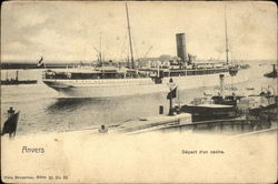 Départ d'un navire Postcard