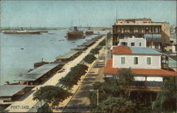 Harbour and Quai Francois-Joseph Port Said, Egypt Africa Postcard Postcard
