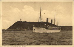 Mail Boat Leaving the Harbour Postcard