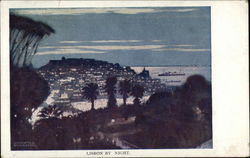 View of City By Night Postcard