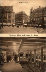 Rathausmarket and Subway Hamburg, Germany Postcard Postcard