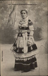 Woman in Festival Costume Postcard