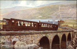 Snowdon Mountain Railway Train, Via Llanberis Station Postcard