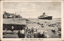 Arrival of a Steamer Port Said, Egypt Africa Postcard Postcard