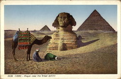 Prayer Near the Great Sphinx Postcard