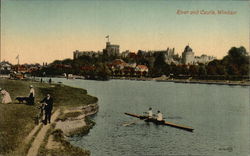 View of River and Castle Postcard